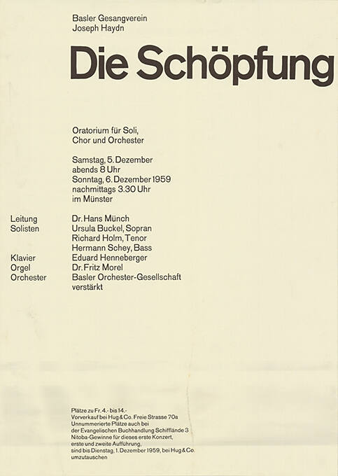 Basler Gesangverein, Haydn, Die Schöpfung, Münster Basel