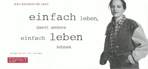 Was würdest du tun? Einfach leben, damit andere einfach leben können, Esprit