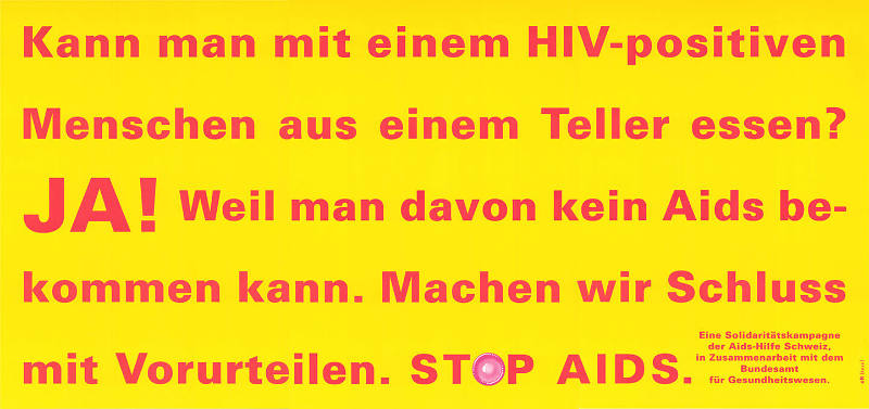 Kann man mit einem HIV-positiven Menschen aus einem Teller essen? Ja! Machen wir Schluss mit Vorurteilen. Stop AIDS