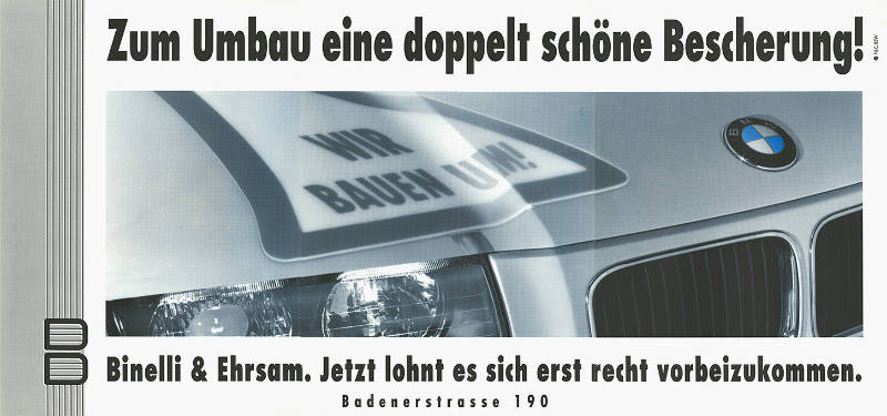Zum Umbau eine doppelt schöne Bescherung! Binelli & Ehrsam. Jetzt lohnt es sich erst recht vorbeizukommen.