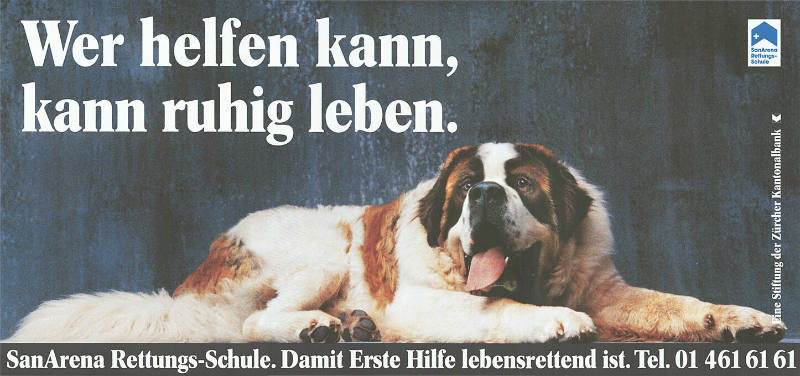 Wer helfen kann, kann ruhig leben. SanArena Rettungs-Schule. Damit erste Hilfe lebensrettend ist.