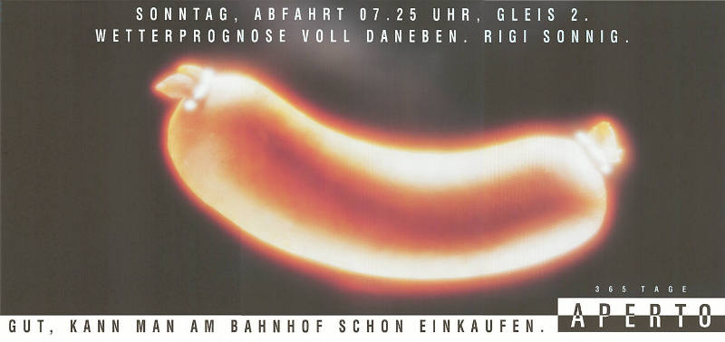Sonntag, Abfahrt 07.25 Uhr, Gleis 2. Wetterprognose voll daneben. Rigi sonnig. Gut, kann man am Bahnhof schon einkaufen. Aperto